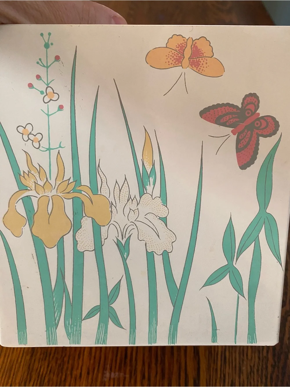 Vintage 1980s Tissue Box Cover Pastel Flowers Butterflies Jakson Japan
